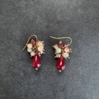 Boucles d'oreilles pendantes personnalisées faits main, style bohème baroque, perles et pierres naturelles, nacre, plaqué or, élégantes, bijoux de mode pour femmes, faible MOQ