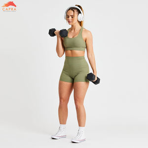 Pantalones cortos de yoga para mujer Cintura alta Nylon Spandex Material Yoga Fitness Booty Shorts Colores sólidos - Product Image 5