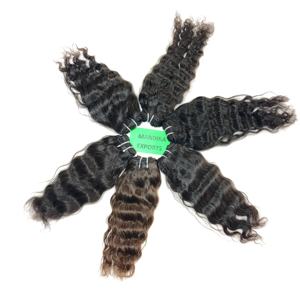 100% vendeur vierge aligné sur les cuticules non traitées Extensions de cheveux humains du Temple indien tissage ondulé faisceaux naturels de cheveux humains - Product Image 6