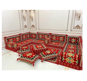 1 jeu de 19 meubles de salon de canapé en forme de U arabe traditionnel avec housses et éponge inclus dans le prix - Product Image 1