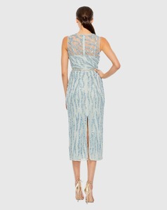 ชุดเดรสปักเลื่อมแขนกุดยาวเต็มตัวประดับลูกปัดหรูหราสำหรับผู้หญิงเสื้อผ้าสำหรับใส่ตอนเย็น - Product Image 5