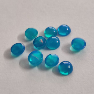 Opale éthiopienne bleue naturelle de haute qualité, ronde de 4 mm, 0,2 carats, Iroc Paraiba, pierres précieuses polies à effet de feu, pierres brutes - Product Image 2