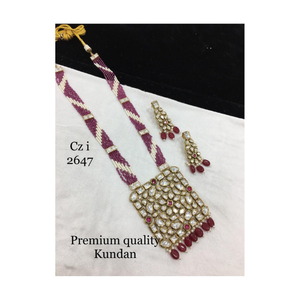 Conjunto de collar de moissanita Kundan radiante más vendido La joyería perfecta para bodas, recepciones y fiestas glamorosas - Product Image 1