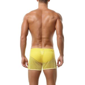 Pantalones cortos deportivos con logotipo personalizado de secado rápido, transpirables, sexis, para entrenamiento físico en la playa, informales, de poliéster, para hombre, de malla - Product Image 3