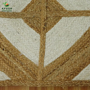 Tapis en coton pour chambre à coucher 100% tapis écologiques avec matériau de jute incorporé personnalisable - Product Image 3