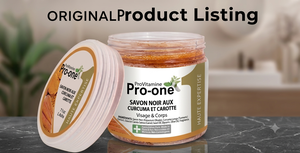 Jabón y Crema Herbal Negra ProVitamine Pro-one con Cúrcuma y Polvo de Zanahoria para el Cuidado de la Piel del Rostro y Cuerpo, Uso Doméstico - Product Image 2