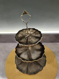 Wholesale Luxury Design Handmade Wooden <b>Cake</b> <b>Stand</b> High Quality Resin Inlay Perfect Table <b>Cake</b> - Product Image 4