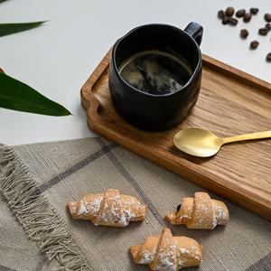 Plateau en bois Vintage haute qualité servant plateau de cuisine hôtel serveur émail plat tasses présentoir pour servir - Product Image 3