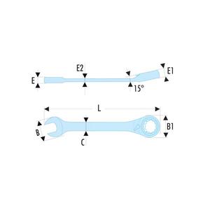 Clés à cliquet combinées métriques à ouverture rapide Facom pour les tâches de serrage - Product Image 2
