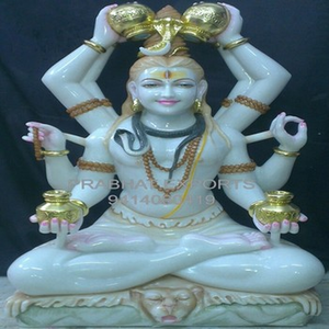 Sculpture élégante faite à la main de qualité supérieure de Lord Shiv Ji Statue en marbre de style indien traditionnel pour l'utilisation du temple de jardin intérieur - Product Image 1