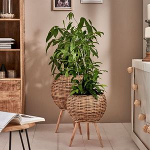 Best Selling Metal Bamboo Handmade Rattan Large Plant <b>Pots</b> Planters Indoor Outdoor Garden <b>Tall</b> Planter <b>Pots</b> Rattan Basket - Product Image 2