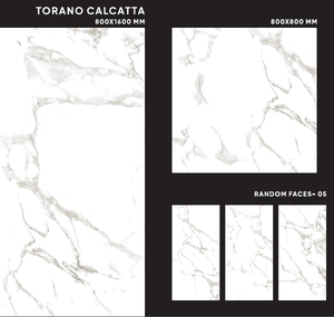 800x1600mm Calcutta Blanc Moderne Brillant Poli Porcelaine Carreaux de Plafond Étanche Ignifuge 9mm D'épaisseur pour Un Usage Intérieur D'hôtel - Product Image 4