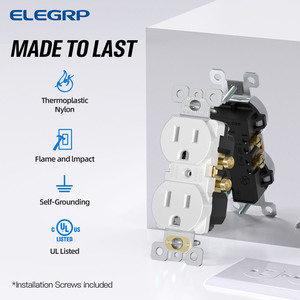 Elegrp chúng tôi tiêu chuẩn Duplex receptacle 15A điện ổ cắm điện ổ cắm với 2 AC trang trí tường ổ cắm - Product Image 2