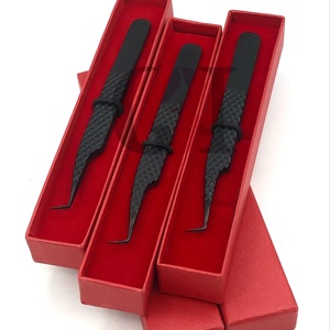 Pinzas para Extensión de Pestañas de Plasma Negras de 90 Grados GETUP BROSONS IMPEX de la Mejor Calidad, Acero Inoxidable, Punta Serrada de 10 mm, Antiestáticas - Product Image 1