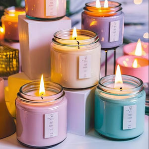 Vela Aromática de Cera de Soja en Frasco de Vidrio, Colorida, Decoración para el Hogar, Regalo de Aromaterapia para Ramadán y Eid Mubarak, Venta al por Mayor, Larga Duración, Personalizable - Product Image 1