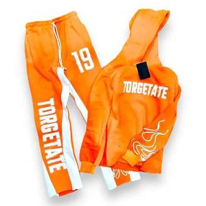 Venta al por mayor de sudaderas con capucha personalizadas, chándal informal con apliques, chándal cálido para correr, chándales de algodón con apliques bordados, conjuntos para hombres - Product Image 5