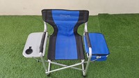 Chaise d'extérieur moderne et légère avec mini tables et boîte en tissu avec chaise de jardin en acier inoxydable pour pique-nique en camping