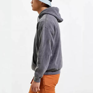 Sudadera con capucha personalizada para hombre de fábrica OEM, sudaderas con capucha lisas de gran tamaño en blanco, Jersey de algodón, Sudadera con capucha lavada con ácido de piedra Vintage - Product Image 3