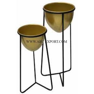 Juego de 2 macetas y macetas de flores de diferentes tamaños chapadas en oro, únicas, recién llegadas, creativas, de último diseñador - Product Image 2