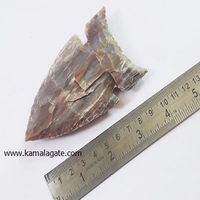 Figurine en agate indienne faite à la main, pointe de flèche de 4 pouces, pierre semi-précieuse, gemme taillée à la main, mascotte, chasse, tir à l'arc, objet de collection, nouveauté
