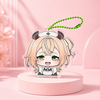 Porte-clés personnalisé en acrylique transparent avec personnage d'anime, imprimé sur mesure, avec chaîne à billes, pour objets de collection, cadeaux et promotions