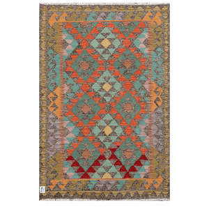 Alfombra Kilim de Maimana, Afganistán, 147 x 97 cm, Alfombras y Juegos de Alfombras - Product Image 1