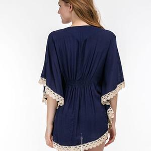 Ropa de moda para mujer, minitúnica Sexy de algodón 100%, informal, holgada, bordada a mano - Product Image 2