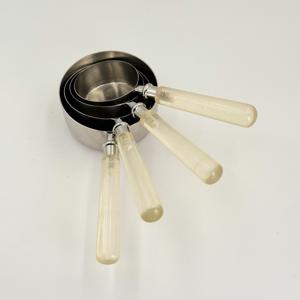 Juego de 4 Tazas Medidoras de Acero Inoxidable con Mango Largo de Resina, Accesorios para Estampado, Tazas Medidoras de Metal para el Hogar y Restaurantes - Product Image 2