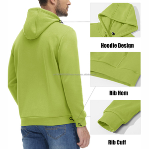 Ventes en gros de sweats à capuche en molleton de coton de haute qualité avec impression de logo personnalisé, poids élevé 310GSM - Product Image 3