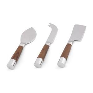 Trancheuse à fromage moderne en acier inoxydable avec manche en bois blanc Argenté pour la cuisine à domicile - Product Image 6