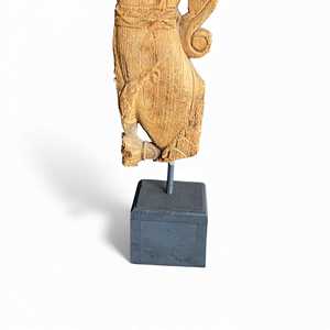 Soporte de pared de madera vintage indio tallado a mano, decoración arquitectónica rústica antigua para el hogar, estilo mixto, 1 contenedor - Product Image 2