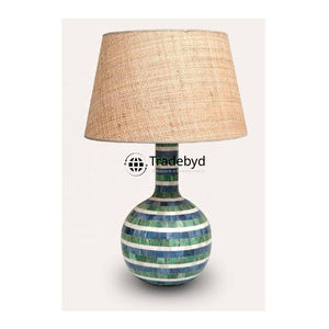 Lámpara de Mesa Decorativa Moderna con Incrustaciones de Hueso, Base para Bombilla E26, Alimentación CA, Iluminación LED - Hecha a Mano, Lujo para Decoración de Interiores Tradebyd - Product Image 2