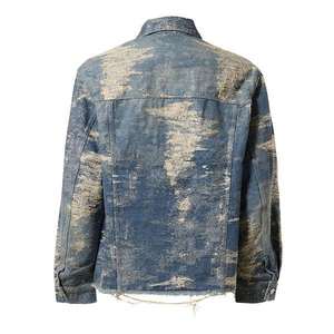 Veste en jean à col montant pour homme sur mesure, coupe-vent, respirante, décontractée, fabricant OEM - Product Image 2
