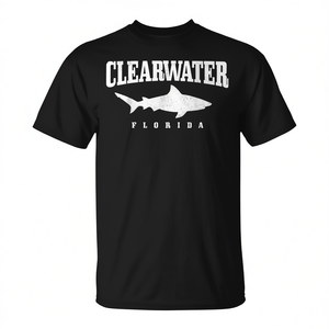 Camiseta Clearwater Florida Shark con diseño vintage, equipo de natación y buceo - Product Image 2