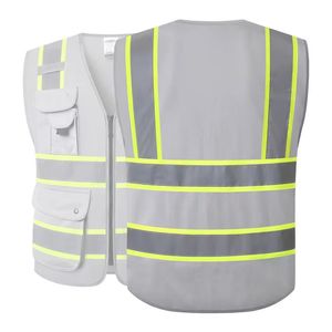 Gilet de sécurité en lin de qualité supérieure respirant et imperméable Design personnalisable Couleur unie Gilet de travail grande taille - Product Image 6