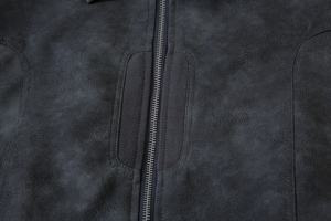 Chaqueta Vintage Americana de Piel Sintética para Hombre, Prenda de Vestir de Estilo Urbano, Holgada e Informal, con Cremallera - Product Image 4