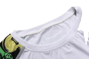 Rashguard de compresión de poliéster de manga larga para hombre, con estampado personalizado de calavera blanca y verde, de secado rápido, para BJJ, al por mayor - Product Image 4