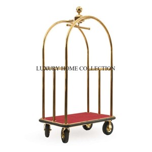 Portaequipajes de metal elegante y resistente con acabado de cromo pulido adecuado para habitaciones de hotel de lujo y áreas de invitados - Product Image 3