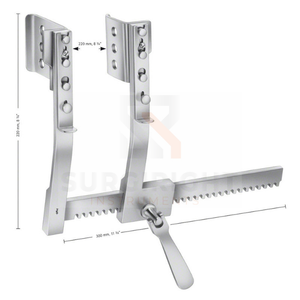 Retractor de costillas FINOCHIETTO, cuchillas laterales, 30x45mm, extensión, 150mm, productos de alta calidad de Surgiright Instruments - Product Image 6