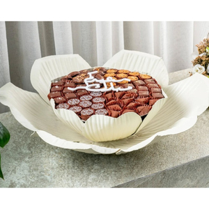 Cuenco para servir de Chocolate con Material de Metal blanco de Calidad exclusiva, accesorio de decoración de Mesa para el hogar o el Hotel, soporte dulce para bodas - Product Image 1