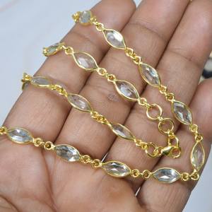 Wholesale <b>Solid</b> 925 Sterling <b>Silver</b> Natural Blue Topaz Faceted Gemstone 18K Gold Plated Overlay Necklace & Convertible <b>Bracelets</b> - Product Image 1