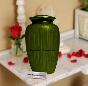 Urna de cremación clásica pintada cepillada para cenizas colores personalizados tarro de urnas funerarias decorativas a prueba de fugas de Metal de aleación de alta calidad - Product Image 1