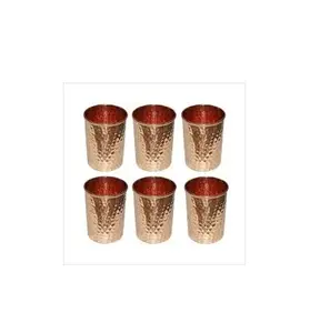 Vente chaude cuivre verre forme ronde Vintage Design pour la maison Restaurant verre à vin bas prix 100% pur cuivre verre à boire