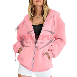 Nueva Llegada Sudadera con Capucha 100% Algodón para Mujer en Diferentes Colores con Diseño de Cierre y Bolsillos, Altamente Recomendada, Precio al por Mayor - Product Image 1