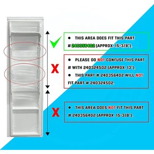 2 X 240356402 Bac de rangement en plastique pour réfrigérateurs domestiques (Frigidaire pour Kenmore Electrolux) - Product Image 6