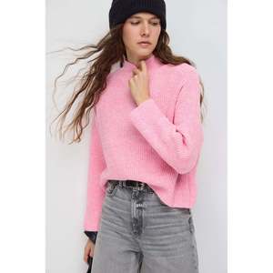 Vintage Half Fisherman's Neck Knit Crop <b>Top</b> <b>for</b> <b>Women</b> Casual Korean Sweet Breathable 100% Cotton Autumn Vintage Print Sweater - Product Image 1