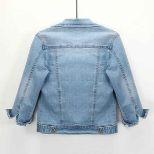 เสื้อยีนส์สไตล์วินเทจสำหรับผู้หญิงเสื้อแจ็คเก็ตผ้ายีนส์ผ้ายีนส์ทรงหลวมสไตล์อเมริกันย้อนยุคปรับแต่งได้ - Product Image 2
