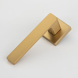 缎面咖啡金门把手锌合金方形拉杆，现代软边室内把手，适用于卧室、浴室、办公室 - Product Image 5