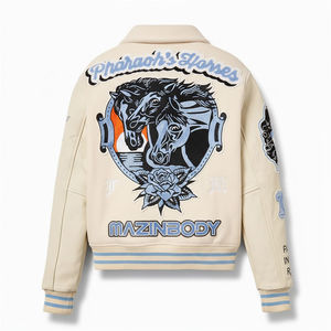 Chaqueta Universitaria de Béisbol para Hombre, Estilo Letterman, de Algodón 100%, Manga Corta, Estampada, para Verano, en Oferta - Product Image 2