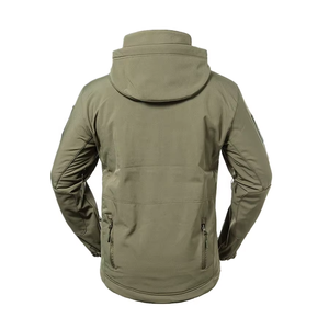 Transpirable cálido en invierno al aire libre de los hombres de lona de cuello alto chaqueta Softshell con bolsillos delanteros - Product Image 2